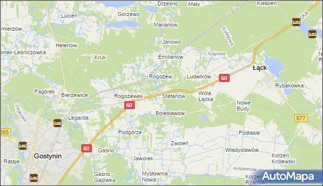 mapa Stefanów gmina Gostynin, Stefanów gmina Gostynin na mapie Targeo