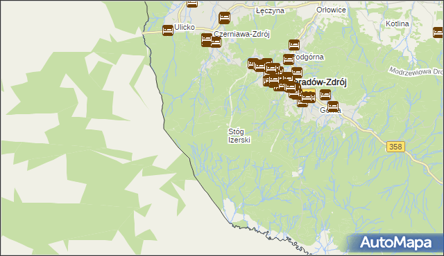 mapa Stóg Izerski, Stóg Izerski na mapie Targeo