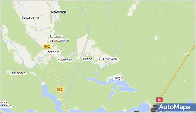 mapa Strękowizna, Strękowizna na mapie Targeo