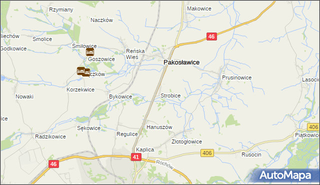 mapa Strobice, Strobice na mapie Targeo