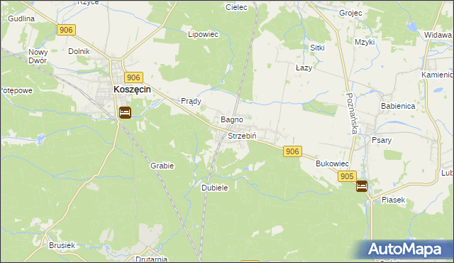 mapa Strzebiń, Strzebiń na mapie Targeo