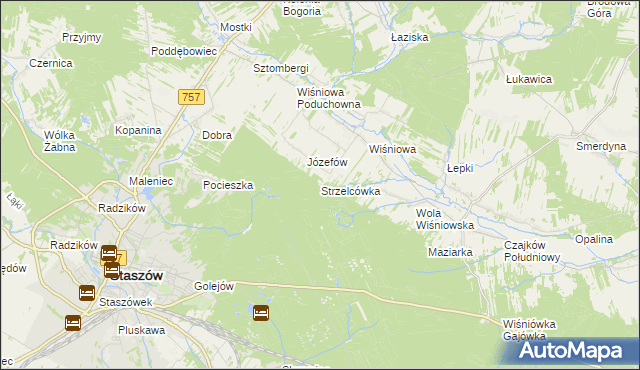 mapa Strzelcówka, Strzelcówka na mapie Targeo