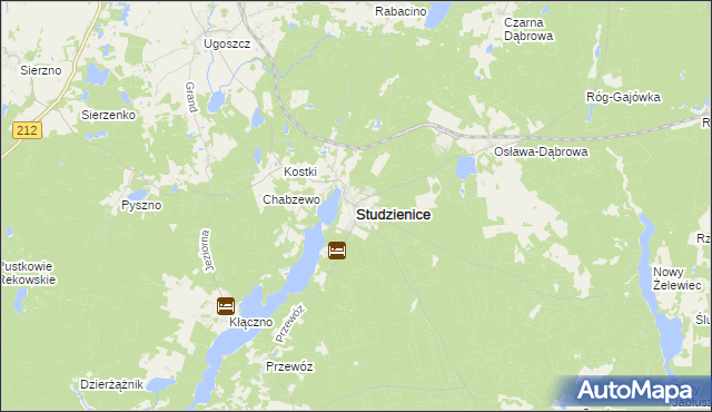 mapa Studzienice powiat bytowski, Studzienice powiat bytowski na mapie Targeo