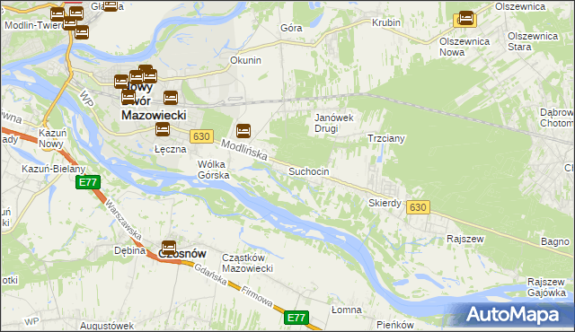 mapa Suchocin gmina Jabłonna, Suchocin gmina Jabłonna na mapie Targeo