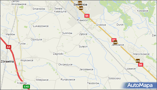 mapa Sulęcin gmina Siechnice, Sulęcin gmina Siechnice na mapie Targeo