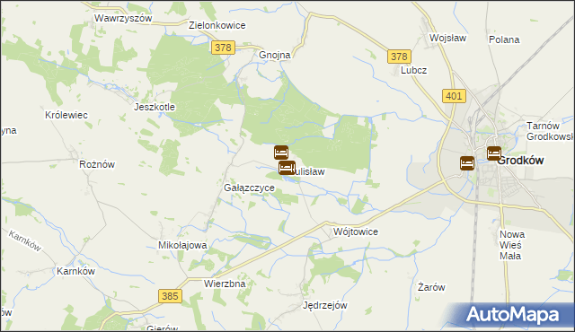 mapa Sulisław gmina Grodków, Sulisław gmina Grodków na mapie Targeo