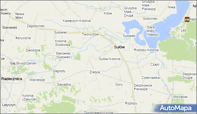 mapa Sułów-Kolonia, Sułów-Kolonia na mapie Targeo