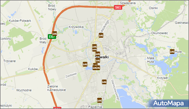 mapa Suwałk, Suwałki na mapie Targeo