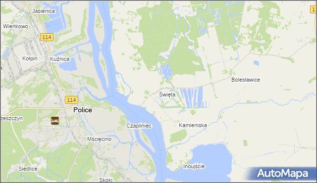 mapa Święta gmina Goleniów, Święta gmina Goleniów na mapie Targeo