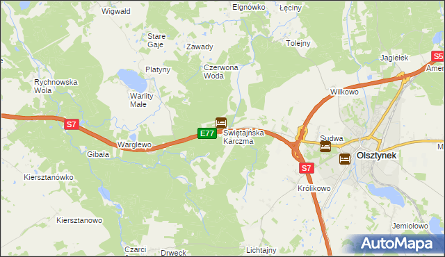 mapa Świętajńska Karczma, Świętajńska Karczma na mapie Targeo