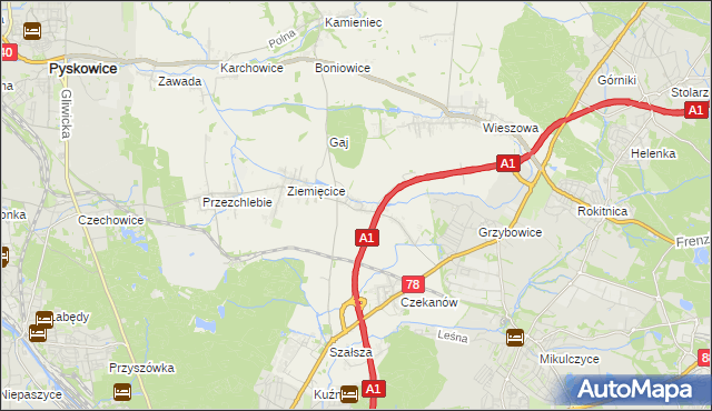 mapa Świętoszowice, Świętoszowice na mapie Targeo