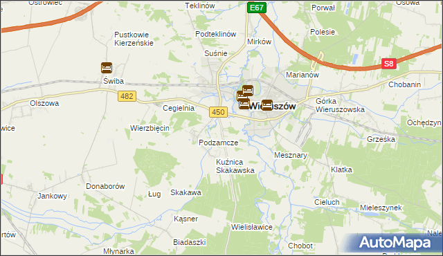 mapa Święty Roch gmina Wieruszów, Święty Roch gmina Wieruszów na mapie Targeo