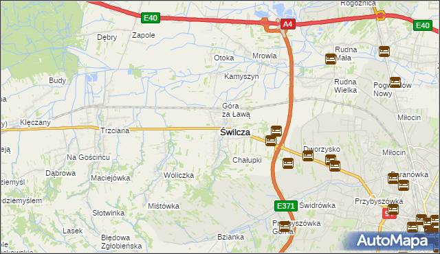 mapa Świlcza, Świlcza na mapie Targeo