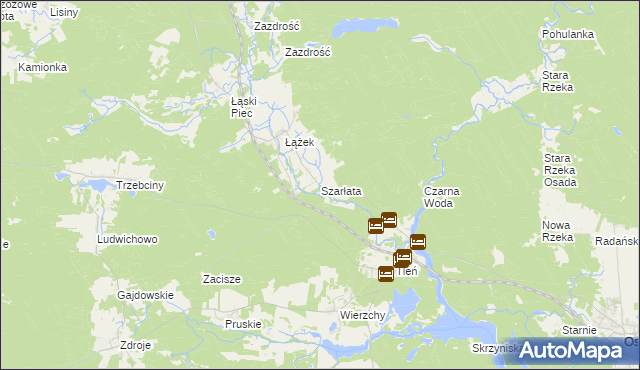 mapa Szarłata gmina Osie, Szarłata gmina Osie na mapie Targeo