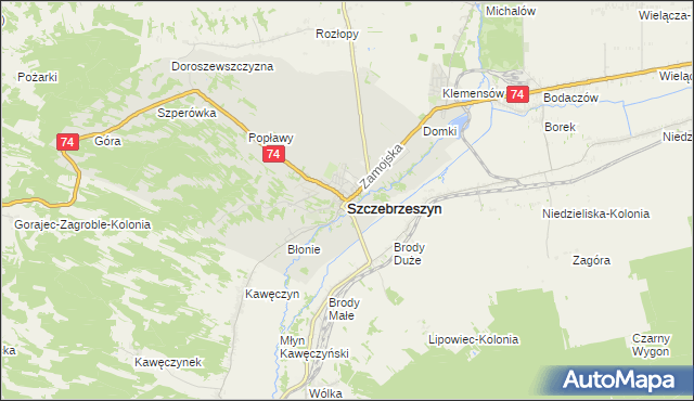 mapa Szczebrzeszyn, Szczebrzeszyn na mapie Targeo