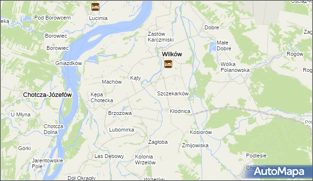 mapa Szczekarków gmina Wilków, Szczekarków gmina Wilków na mapie Targeo