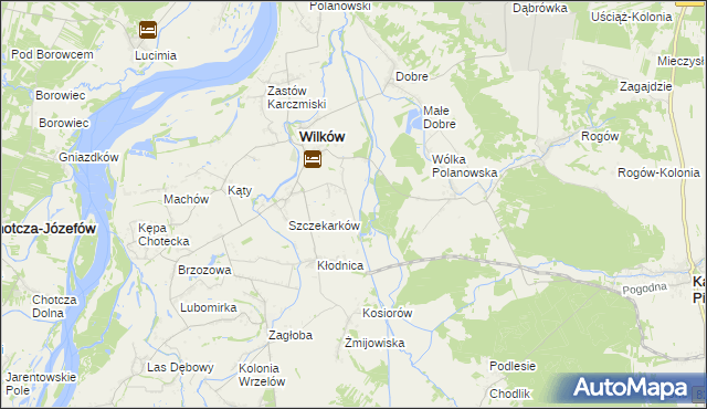 mapa Szczekarków-Kolonia, Szczekarków-Kolonia na mapie Targeo