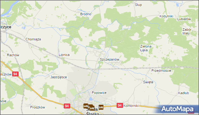 mapa Szczepanów gmina Środa Śląska, Szczepanów gmina Środa Śląska na mapie Targeo
