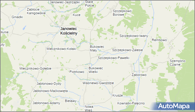 mapa Szczepkowo-Pawełki, Szczepkowo-Pawełki na mapie Targeo