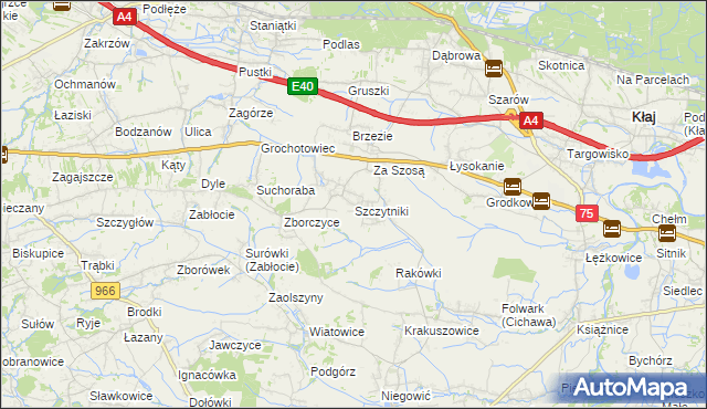 mapa Szczytniki gmina Gdów, Szczytniki gmina Gdów na mapie Targeo