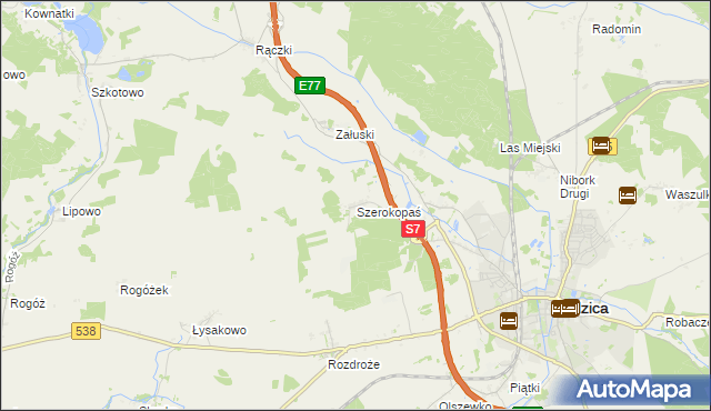 mapa Szerokopaś, Szerokopaś na mapie Targeo