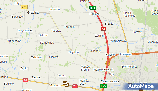 mapa Szydłów-Kolonia, Szydłów-Kolonia na mapie Targeo