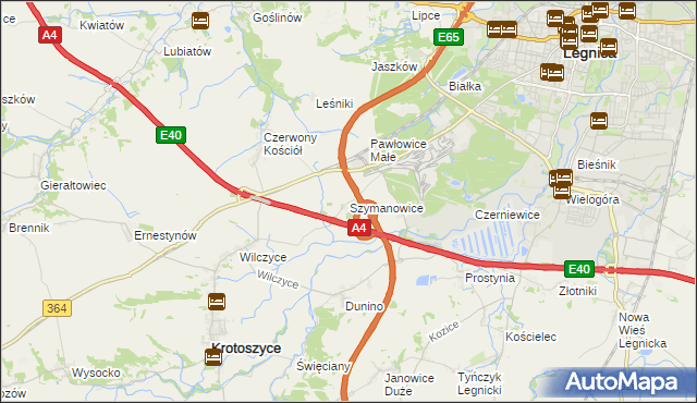 mapa Szymanowice gmina Krotoszyce, Szymanowice gmina Krotoszyce na mapie Targeo