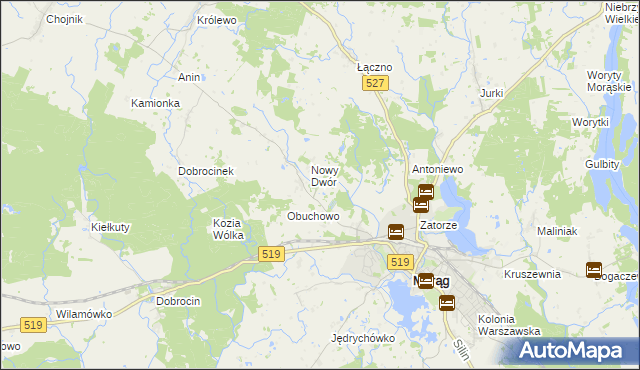mapa Szymanowo gmina Morąg, Szymanowo gmina Morąg na mapie Targeo