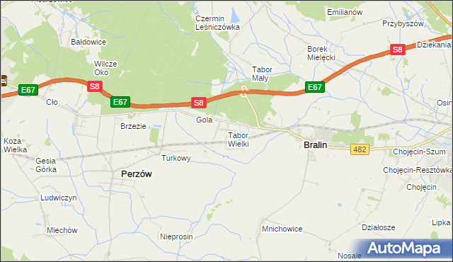 mapa Tabor Wielki, Tabor Wielki na mapie Targeo
