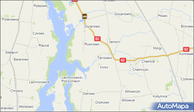 mapa Tarnówko gmina Kruszwica, Tarnówko gmina Kruszwica na mapie Targeo