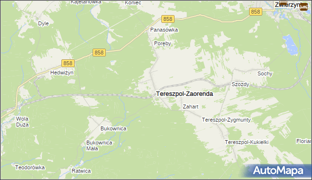 mapa Tereszpol-Zaorenda, Tereszpol-Zaorenda na mapie Targeo