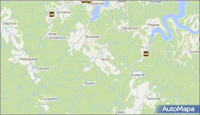 mapa Terka, Terka na mapie Targeo