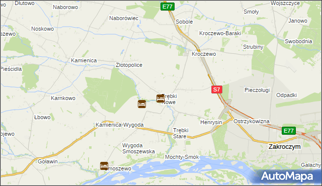 mapa Trębki Nowe, Trębki Nowe na mapie Targeo