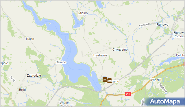 mapa Trzebawie, Trzebawie na mapie Targeo