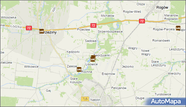 mapa Tworzyjanki, Tworzyjanki na mapie Targeo