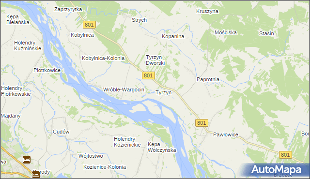 mapa Tyrzyn, Tyrzyn na mapie Targeo