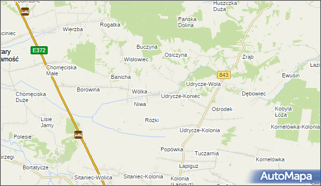 mapa Udrycze-Koniec, Udrycze-Koniec na mapie Targeo