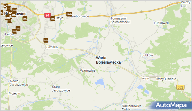 mapa Warta Bolesławiecka, Warta Bolesławiecka na mapie Targeo