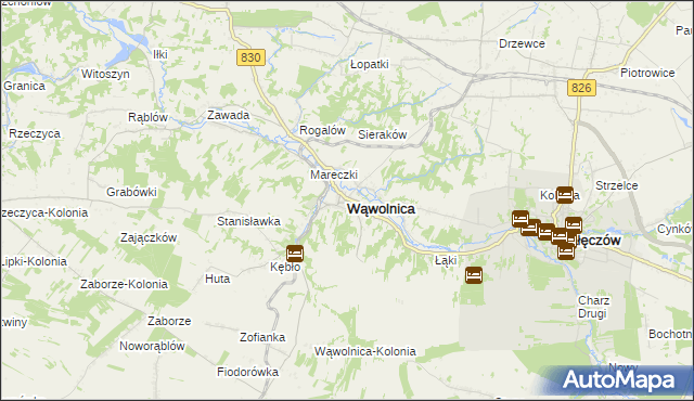 mapa Wąwolnica powiat puławski, Wąwolnica powiat puławski na mapie Targeo