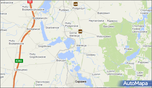 mapa Wenecja gmina Żnin, Wenecja gmina Żnin na mapie Targeo