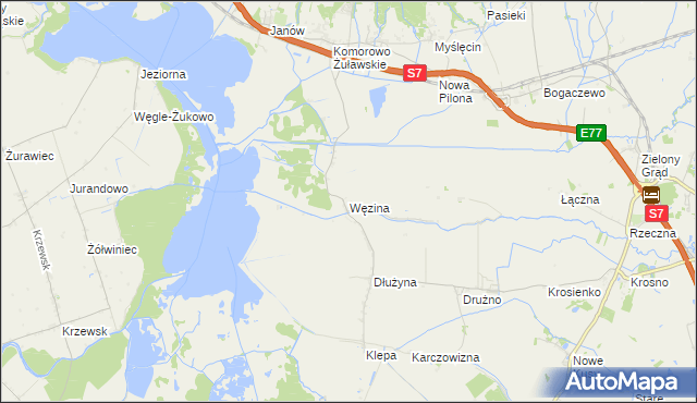 mapa Węzina, Węzina na mapie Targeo
