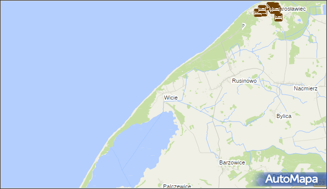 mapa Wicie gmina Darłowo, Wicie gmina Darłowo na mapie Targeo