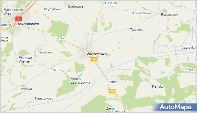 mapa Wielichowo-Wieś, Wielichowo-Wieś na mapie Targeo