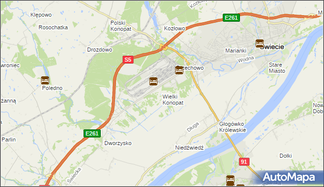 mapa Wielki Konopat, Wielki Konopat na mapie Targeo