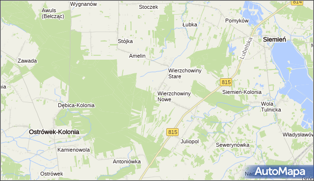 mapa Wierzchowiny Nowe, Wierzchowiny Nowe na mapie Targeo