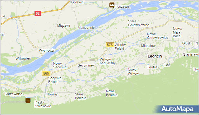 mapa Wilków nad Wisłą, Wilków nad Wisłą na mapie Targeo