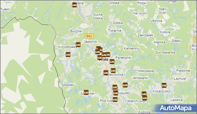 mapa Wisła, Wisła na mapie Targeo