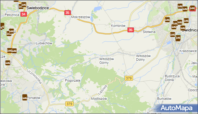 mapa Witoszów Górny, Witoszów Górny na mapie Targeo