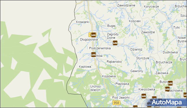 mapa Witów gmina Kościelisko, Witów gmina Kościelisko na mapie Targeo