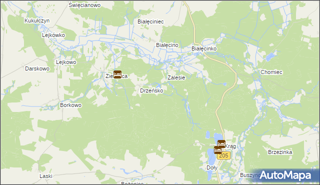 mapa Włodzisław gmina Malechowo, Włodzisław gmina Malechowo na mapie Targeo